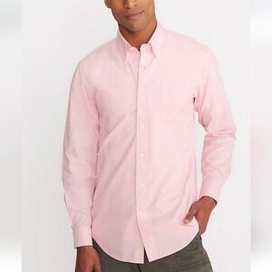 Lands' End Traditional Fit Solid Supima Button Down Collar Dress Shirt Size 16